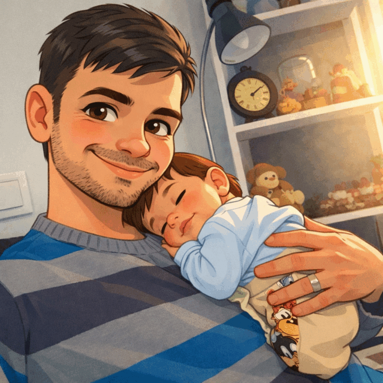 andy holding little baby mike