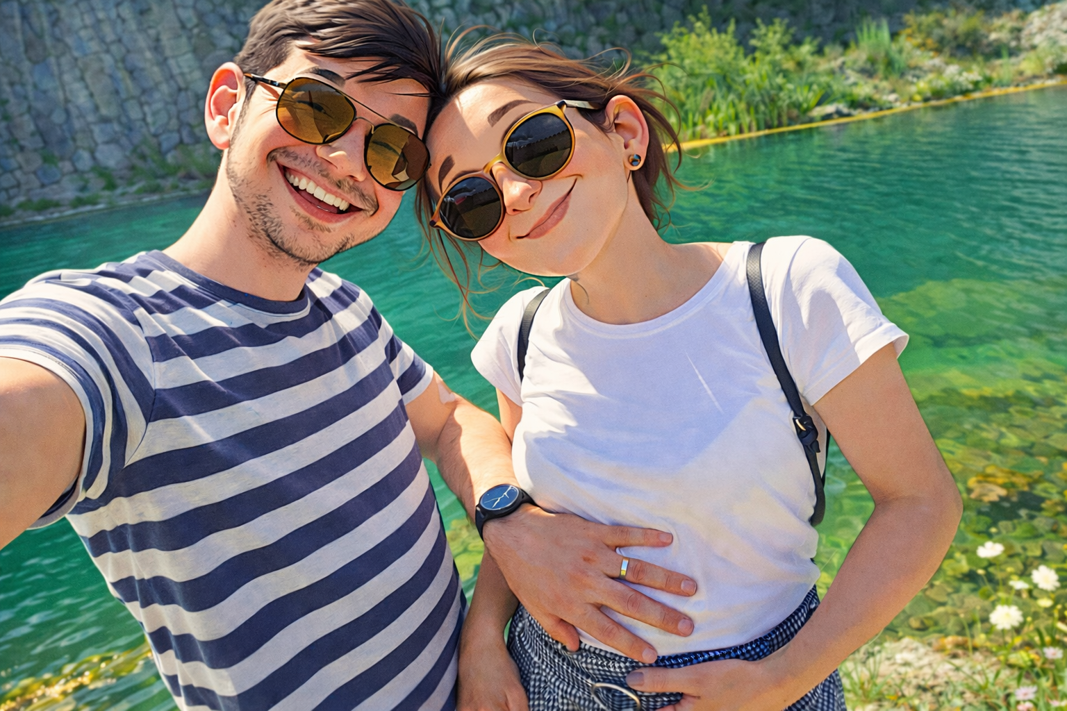 andy with andie celebrating pregnancy