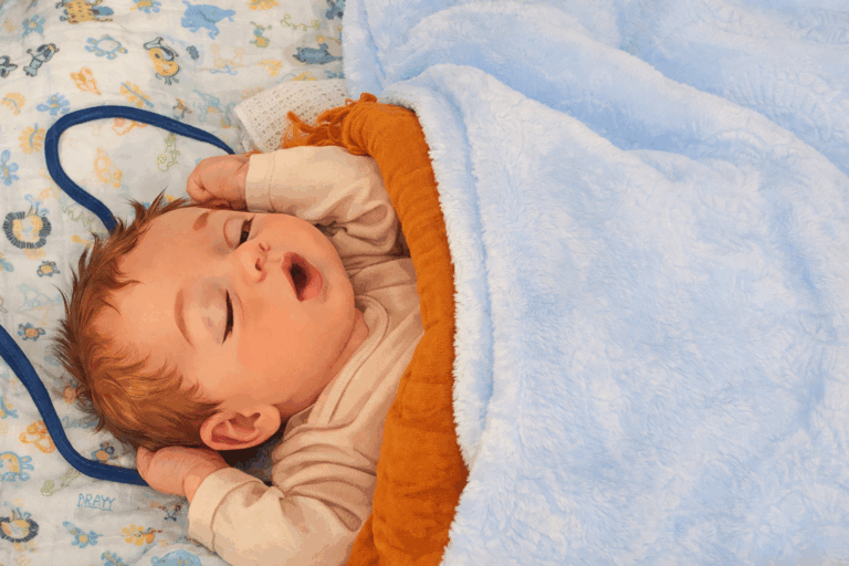 newborn mike sleeping with eyes wide open