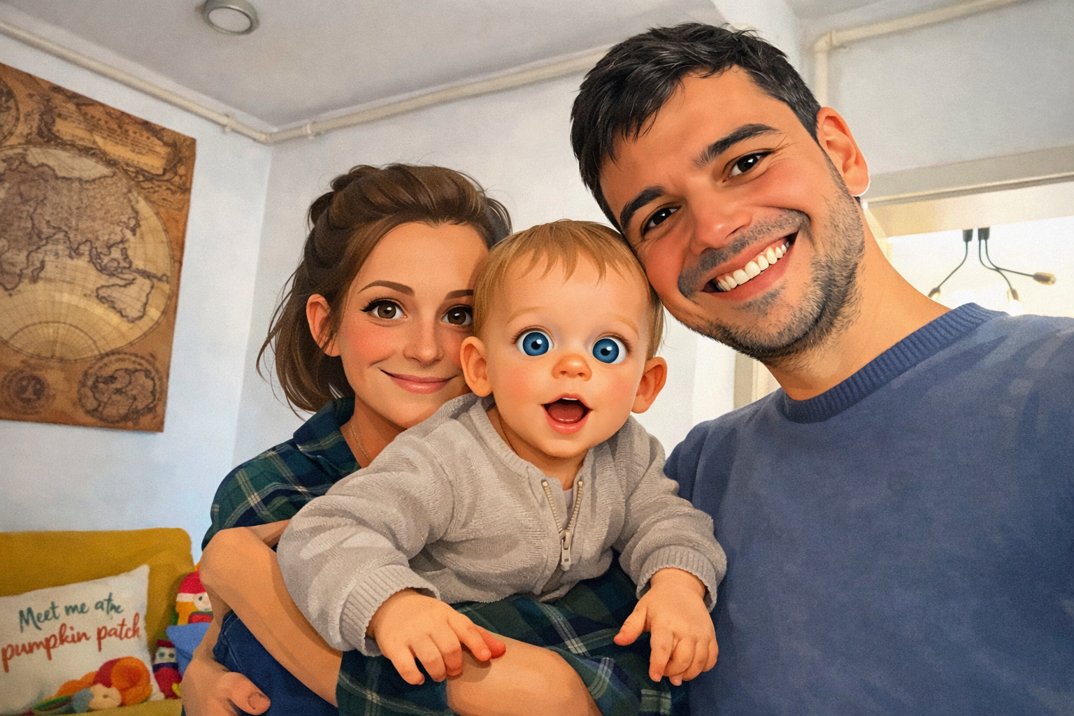 newborn mike with andy and andie
